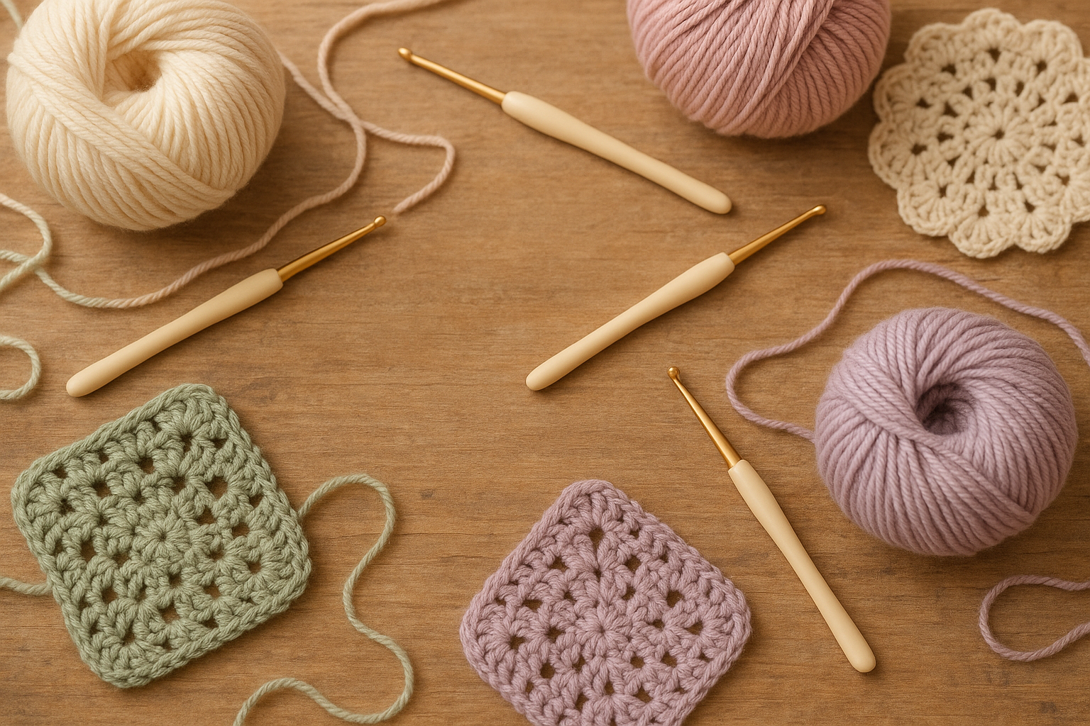 A crochet themed back ground for our small business